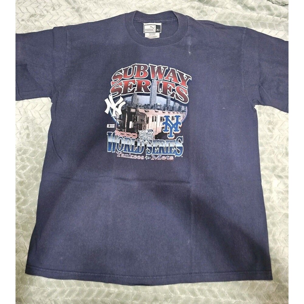 Vintage PUMA Subway Series Shirt Mens XL World Series 2000 Yankees Mets MLB